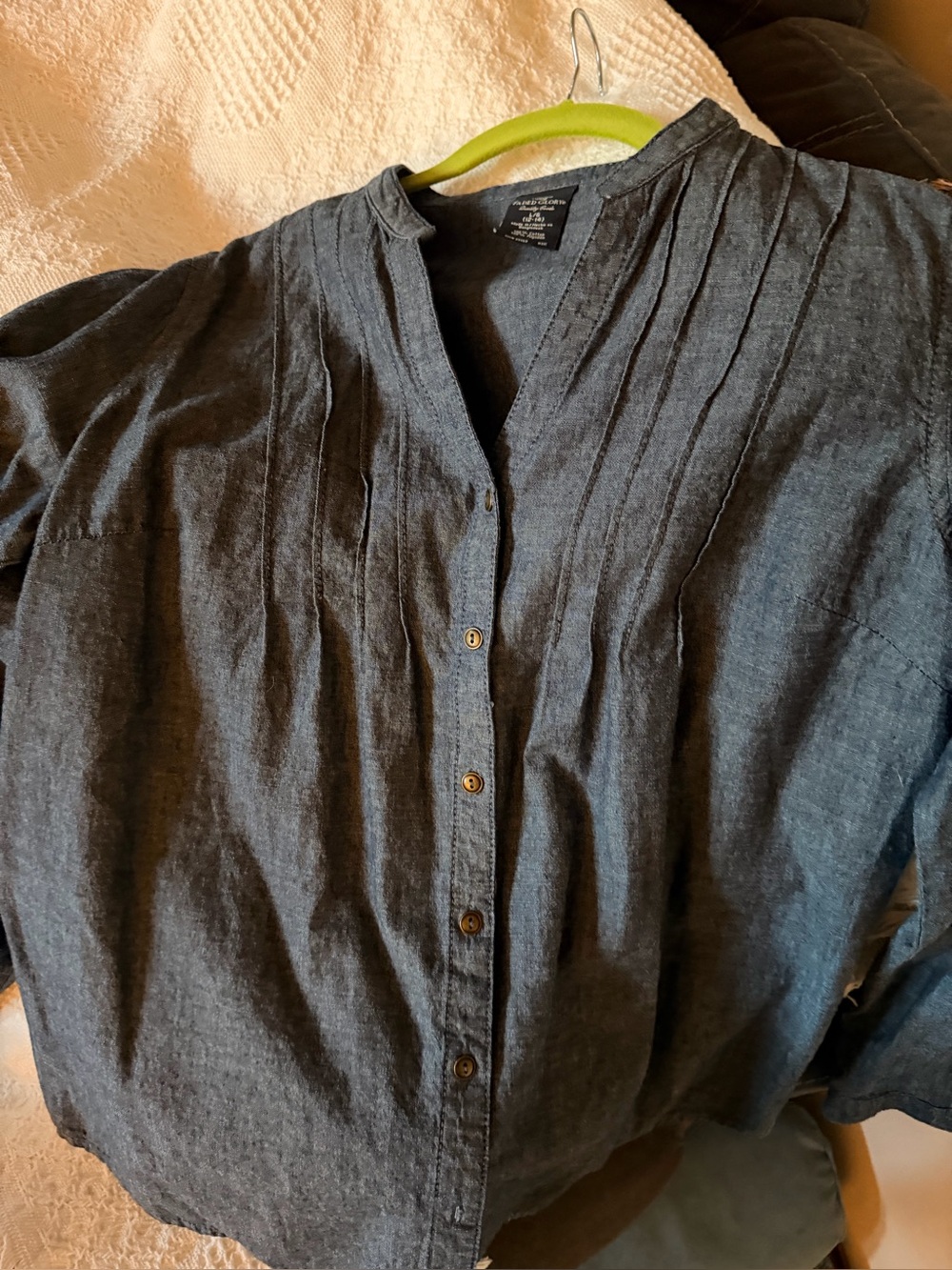 Woman’s Denim Button-Front Lightweight blouse